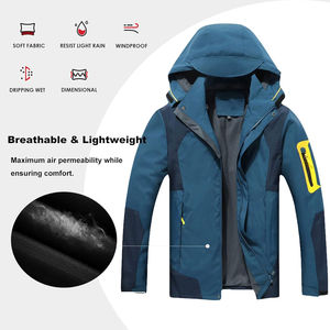 Chaqueta Impermeable y Transpirable para Hombre, con Capucha, para Invierno, Resistente al Viento, con Logotipo Frontal, 100% Nailon - Product Image 6