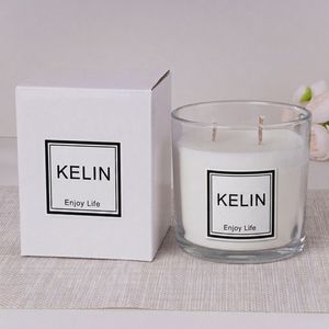 Emballage personnalisé avec logo de marque, étiquette privée, huiles parfumées 100% biologiques respectueuses de l'environnement, pot en verre, bougies parfumées de luxe - Product Image 1