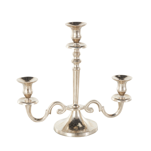 Romantic <b>Silver</b> Aluminum <b>Candlestick</b> Holder for Wedding & Christmas Decor Elegant <b>Silver</b> Candle Holder At Low Price - Product Image 1