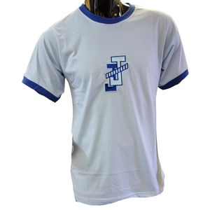 เสื้อยืดคอกลมแขนสั้นผู้ชาย แต่งขอบตัดสี ผ้าฝ้ายลำลอง สไตล์วินเทจ ใส่สบาย เหมาะกับทุกวัน สตรีทแวร์ - Product Image 1