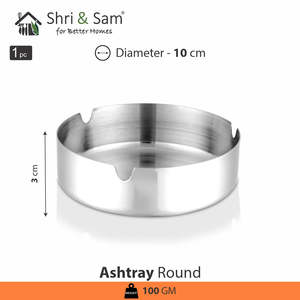 Stainless Steel Round <b>Ashtray</b> - Product Image 3