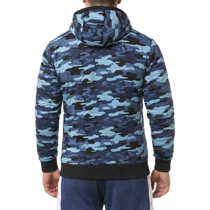 Sudadera con capucha para hombre, con cremallera completa, corte regular, con bolsillos, cordón ajustable, estilo urbano, otoño, 2 piezas - Product Image 5