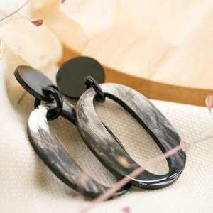 Pendientes de disco de cuerno de búfalo natural, pendientes colgantes de cuerno de búfalo hechos a mano, pendientes gruesos AL MALIK CRAFT - Product Image 5