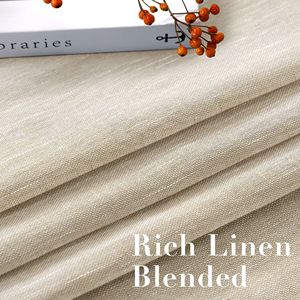 Cortinas Clásicas de Lino Contemporáneo Semitransparentes con Ojales para Privacidad, 2 Paneles de 52x63 Pulgadas para Dormitorio - Product Image 2
