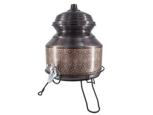 Distributeur d'eau portable en cuivre pur, isolé sous vide, fait main, avec couvercle et motifs design - Product Image 2