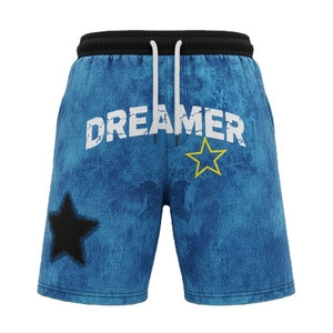 Shorts Vaqueros Rectos Estampados Brave Verdes, Cintura Media, Casuales, Transpirables, 100% Algodón, para Verano - Product Image 3