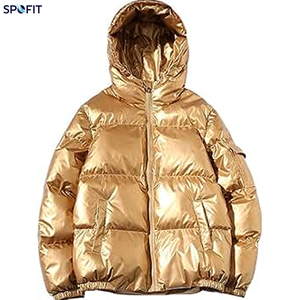 Wholesale Hooded <b>Canvas</b> <b>Jacket</b> Unisex Standard Padded Puffer Coat Winter Warm Quilted Front Custom Logo Colour Plus Size OEM ODM - Product Image 5