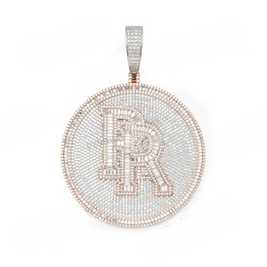 High Quality Custom Pendant Baguette Moissanite Luxury Hip Hop Fashion Accessory with Gold Plating Statement Piece Jewelry - Product Image 1