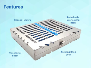 Juego Básico de Laparotomía: Suministros Quirúrgicos, Casete de Instrumentos Estériles para Bandeja de Acero Inoxidable Desmontable de 4 Piezas para Autoclave, Manual - Product Image 6