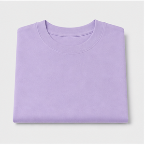 Camiseta de Manga Corta para Hombre, Cuello Redondo, Algodón Peinado, Color Lila Suave, Corte Holgado, Modelo MTS-OVR-0043 - Product Image 5