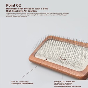 Cepillo de madera quitapelos para mascotas, cepillo de madera para el cuidado de mascotas, herramienta de cepillado de madera para eliminar el pelo y el desprendimiento. - Product Image 6