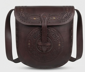 Sac bandoulière vintage en cuir artisanal, sacoche bohème sculptée à la main, sac à bandoulière en cuir véritable de qualité supérieure pour femme - Product Image 1