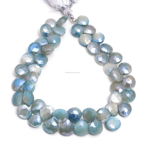 High Quality Natural Blue Moonstone Faceted Heart Shape Semi-Precious <b>Gemstone</b> Strand 8 Inch Crystal Beads Jewelry <b>Bracelet</b> - Product Image 1