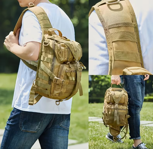 Bolso de Hombro Táctico de Camuflaje, Nylon, Correa Ajustable, Múltiples Compartimentos, Cierre de Cremallera, Unisex, Mochila Utilitaria para Exteriores - Product Image 5
