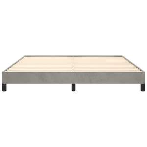 Base de Cama King Tapizada en Terciopelo Gris Claro, Madera Sintética con Contrachapado, Diseño de Cama Duradero y Elegante - Product Image 5