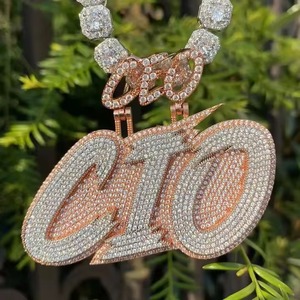 Iced Out Custom Letter Bail <b>Pendant</b> 925 <b>Silver</b> Rose Gold Plated Moissanite Hip Hop <b>Initial</b> Letter <b>Pendant</b> Pass Diamond Tester - Product Image 1
