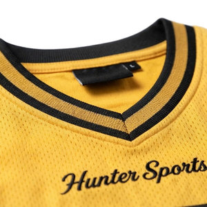 T-shirt surdimensionné en maille pour homme, style streetwear, avec logo personnalisé, en maille respirante en polyester, maillot de football américain - Product Image 5