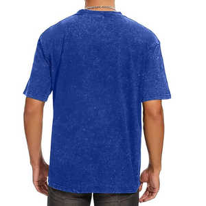 Camiseta de Algodón Grueso de Calidad Superior con Lavado Ácido - Camiseta Estilo Urbano Vintage - Camiseta de Corte Holgado con Logotipo Personalizado de Primera Calidad para Hombre - Product Image 3