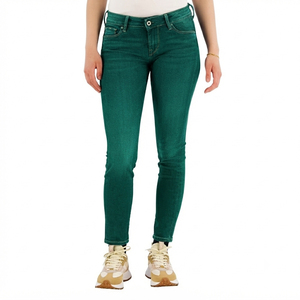 Pantalones Vaqueros de Cintura Alta para Mujer, 100% Algodón, Corte Regular Ajustado, Estilo Urbano de Verano, Pantalones Largos Elásticos Tipo Lápiz - Product Image 1