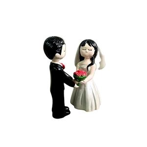 Haute Qualité Polyrésine Artificielle Mariée Marié Feng Shui Sculpture Peint À La Main Vietnam Souvenir Thanksgiving Saint Valentin - Product Image 2