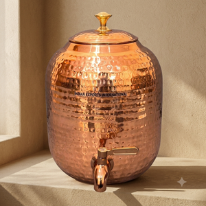 Distributeur d'eau en cuivre de qualité supérieure sans support, distributeur d'eau en cuivre martelé pur, distributeur de boissons décoratif en cuivre martelé - Product Image 4