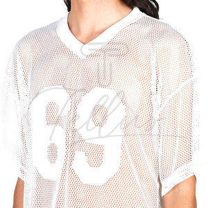 Camiseta de corte holgado con logo personalizado para hombre, de poliéster de alto gramaje, oversize, lisa, con cuello redondo, estilo urbano, de malla, de secado rápido y transpirable. - Product Image 5