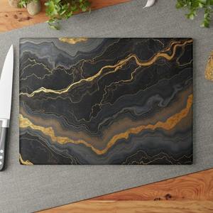 Planche à découper rectangulaire en marbre pour servir la pizza, le fromage, les fruits et pour la présentation décorative en cuisine - Product Image 1