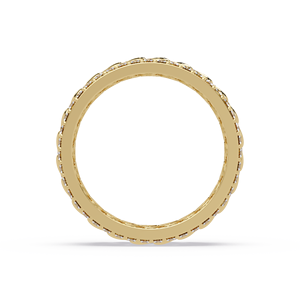 Anillo de Eternidad Ancho de Oro Puro de 14K Personalizado con Diamantes para Mujer, Anillos de Lujo con Diamantes Redondos Cultivados en Laboratorio y Marquesa Floral para Hombre y Mujer - Product Image 4