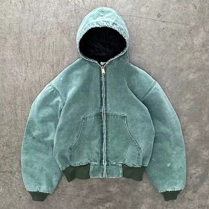 Sweat à capuche vintage délavé pour homme, coupe classique, en molleton de coton épais, avec poche, respirant, logo personnalisé - Product Image 6
