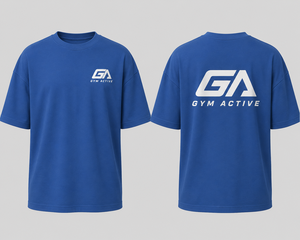 Camiseta de Algodón Azul Rey Extra Grande para Hombre, Manga Corta, Cuello Redondo, Ropa Deportiva, Informal, para Calle, para Hacer Ejercicio - Product Image 4