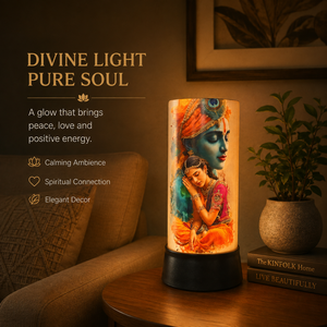 Radha Krishna LED <b>Night</b> Lamp Acrylic Spiritual Table <b>Light</b> USB Touch Decorative Bedside Janmashtami Diwali Gift Home Temple - Product Image 2