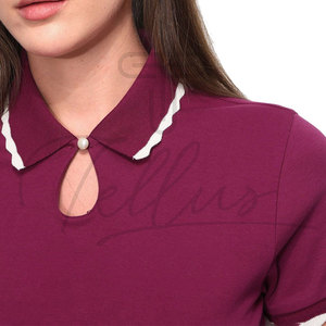 Nuevo estilo de moda, camiseta polo personalizada de manga corta y transpirable para mujer, camiseta polo de poliéster para mujer - Product Image 5