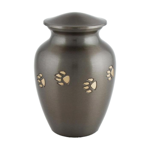 Modern Black American Style Bronze Pet Urn Classic Paw Pattern Cremation <b>Ashes</b> <b>Casket</b> Black Golden Brass Metal Funerals - Product Image 3