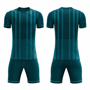 Conjunto de Uniforme de Fútbol Personalizado por Sublimación, Unisex, al por Mayor, Azul Liso, Cuello en V, Uniforme de Fútbol de Alta Calidad para Entrenamiento de Clubes y Equipos - Product Image 5