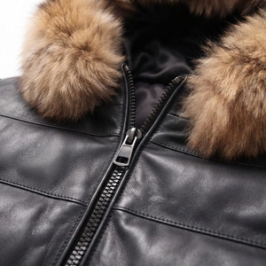 Veste d'hiver matelassée pour homme avec col en fourrure, alternative au duvet, fermeture éclair, vêtement d'extérieur - Product Image 6