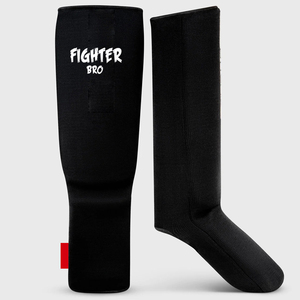 Protège-tibias de karaté élastiqués en coton, protections de tibias pour la boxe et les arts martiaux avec rembourrage EVA, prêts à l'emploi pour l'entraînement - Product Image 3