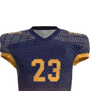 Camiseta de Fútbol Americano con Cuello en V, Manga Corta, Color Degradado, Impresión Sublimada, Malla Transpirable, Estilo Ajustado, Número 23 y Logotipo Frontal. - Product Image 5