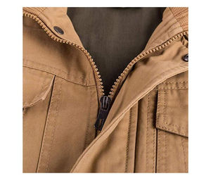 Custom Logo Windproof Brown Plus Size <b>Men's</b> Corduroy Bomber <b>Jacket</b> with Stand Collar Casual Outerwear for Autumn Season - Product Image 6
