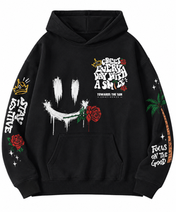 Custom-Made 100% Cotton <b>Men's</b> Hoodie Winter Graffiti Personality Style Hip-Hop Design Hoodie - Product Image 2
