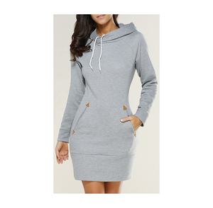 High Quality Pullover Cotton Ladies Long Custom Hoodies <b>Women</b> Crewneck Long Sweatshirt Hooded - Product Image 3