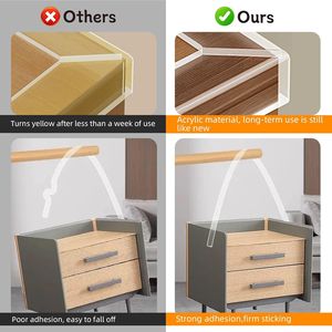 2 Rolls Clear Soft Corner <b>Protectors</b> Sharp <b>Edge</b> <b>Table</b> Bumper & Wall <b>Protector</b> Furniture Strip for Window <b>Edge</b> & Guards - Product Image 2