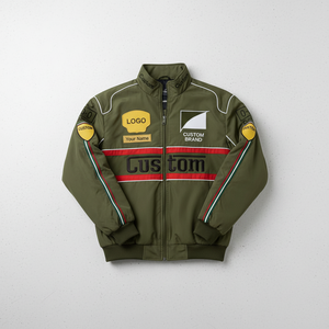 เสื้อแจ็คเก็ตบอมเบอร์สไตล์วินเทจแฟชั่นใหม่ปี 2026 สำหรับทุกเพศ  แบบสปอร์ต  ปักลาย  ซิป  แขนยาว  สไตล์นักแข่ง - Product Image 4