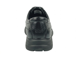 Chaussures habillées en cuir noir pour hommes, style Oxford, bout rond, à lacets, semelle extérieure en caoutchouc amorti, pour le bureau et la carrière, toutes saisons, couleur unie - Product Image 5