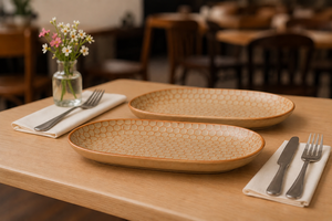 Premium Pebble Pattern Oval Dinner <b>Plate</b> Decorative Oval Stoneware <b>Plate</b> for Everyday Dining Restaurant Style <b>Ceramic</b> <b>plate</b> - Product Image 3