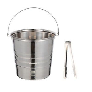 Enfriador de vino vintage de aluminio fundido con acabado plateado, cubitera para champán con asa para bar y fiestas, enfriador de cerveza. - Product Image 5