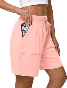 Shorts de Mujer de Cintura Alta, Transpirables, Estilo Gótico, Venta al Por Mayor, Nuevo Diseño, Color Sólido, Poliéster/Algodón, Alta Calidad - Product Image 4