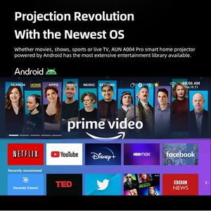 El Mejor Proyector Portátil Android AUN A004 Pro Mini, 1080P, Compatible con 4K, LCD, Cine en Casa, Aula, con Google, Económico - Product Image 4