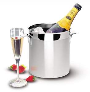 Cubo de Hielo Metálico Contemporáneo para Vino y Champán, Enfriador de Bebidas Elegante, Perfecto para el Hogar, Cocina, Restaurante, Hotel, Servicios de Catering - Product Image 1