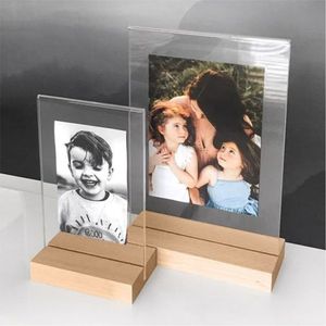 Modern Clear <b>Acrylic</b> Magnetic Picture Frame Transparent 2-Sided Lucite <b>Block</b> Photo Frame Luxury Wedding Home Decor Display Stand - Product Image 2