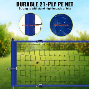 Set Professionale da Pallavolo per Esterni, Portatile con Pali in Acciaio Regolabili in Altezza, Rete in PVC e Pompa Inclusa - Product Image 3